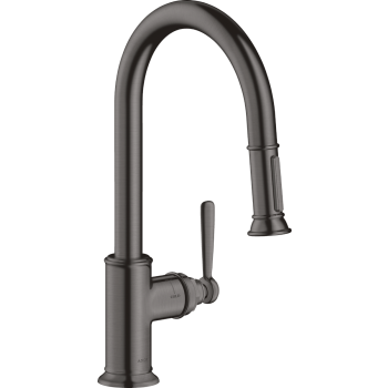  - AXOR Montreux bateria kuchenna 180 z wyciąganą wylewką czarny chrom szczotkowany 16581340 - 16581340 - Łazienki Szydłowski