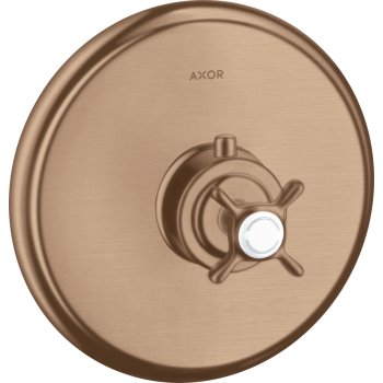 - AXOR Montreux Bateria termostatyczna z uchwytem krzyżowym, podtynkowa czerwone złoto szczotkowane 16810310 - 16810310 - Łazienki Szydłowski