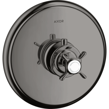- AXOR Montreux Bateria termostatyczna z uchwytem krzyżowym, podtynkowa czarny chrom polerowany 16810330 - 16810330 - Łazienki Szydłowski