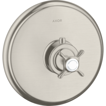 - AXOR Montreux Bateria termostatyczna z uchwytem krzyżowym, podtynkowa stal szlachetna optyczna 16810800 - 16810800 - Łazienki Szydłowski