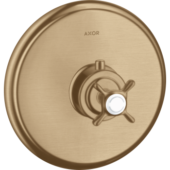 - AXOR Montreux Bateria termostatyczna HighFlow z uchwytem krzyżowym, brąz szczotkowany 16815140 - 16815140 - Łazienki Szydłowski