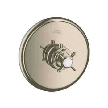 - AXOR Montreux Bateria termostatyczna HighFlow z uchwytem krzyżowym, podtynkowa nikiel szczotkowany 16815820 - 16815820 - Łazienki Szydłowski