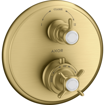 - AXOR Montreux Bateria termostatyczna podtynkowa złoty optyczny szczotkowany 16820250 - 16820250 - Łazienki Szydłowski