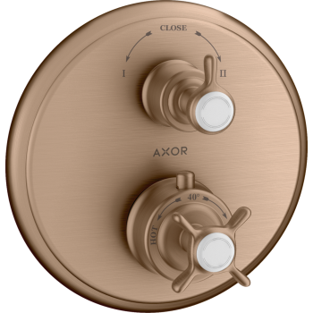  - AXOR Montreux Bateria termostatyczna podtynkowa czerwone złoto szczotkowane 16820310 - 16820310 - Łazienki Szydłowski