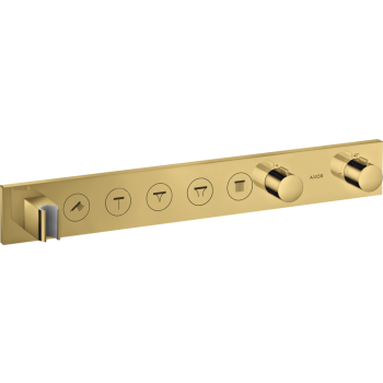  - AXOR ShowerSolutions Moduł termostatyczny Select 670/90 do 5 odbiorników, podtynkowy złoty optyczny polerowany 18358990 - 18358990 U - Łazienki Szydłowski