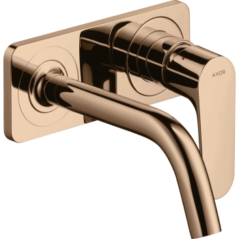 - AXOR Citterio M Jednouchwytowa bateria umywalkowa z wylewką 16,7 cm i płytką, ścienna, podtynkowa czerwone złoto polerowane 34112300 - 34112300 - Łazienki Szydłowski