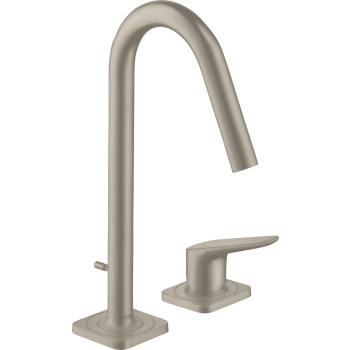 - AXOR Citterio M 2-otworowa bateria umywalkowa 160 z kompletem odpływowym z cięgłem nikiel szczotkowany 34132820 - 34132820 U - Łazienki Szydłowski