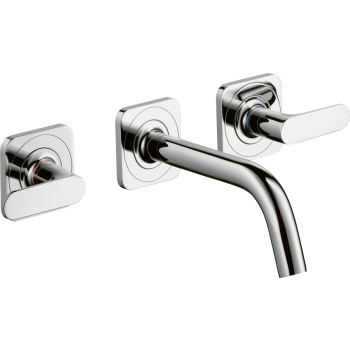  - AXOR Citterio M 3-otworowa bateria umywalkowa z uchwytami jednoramiennymi, rozetami i wylewką 16,6 cm, ścienna, podtynkowa chrom 34313000 - 34313000 - Łazienki Szydłowski