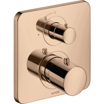 - AXOR Citterio M Bateria termostatyczna z zaworem odcinającym do 1 odbiornika, podtynkowa czerwony złoty polerowany 34705300 - 34705300 - Łazienki Szydłowski