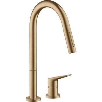- AXOR Citterio M 2-otworowa jednouchwytowa bateria kuchenna 220 z wyciąganą wylewką, 2jet brąz szczotkowany 34822140 - 34822140 U - Łazienki Szydłowski