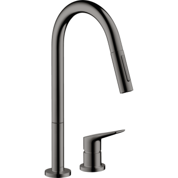 - AXOR Citterio M 2-otworowa jednouchwytowa bateria kuchenna 220 z wyciąganą wylewką, 2jet czarny chrom polerowany 34822330 - 34822330 - Łazienki Szydłowski