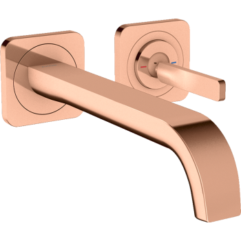 - AXOR Citterio E bateria umywalkowa z uchwytem Pin, wylewką 22,1 cm i rozetami, ścienna, podtynkowa czerwone złoto polerowane 36106300 - 36106300 - Łazienki Szydłowski