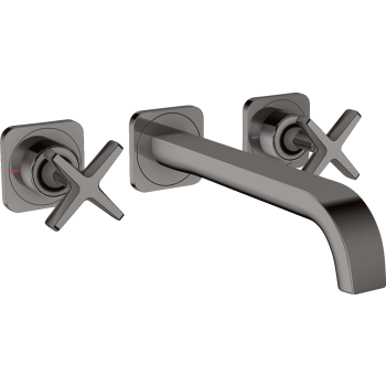- AXOR Citterio E 3-otworowa bateria umywalkowa z rozetami i wylewką 22 cm, ścienna, podtynkowa czarny chrom polerowany 36107330 - 36107330 - Łazienki Szydłowski