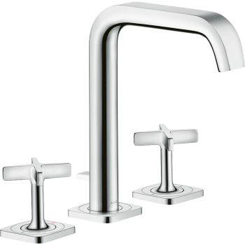  - AXOR Citterio E 3-otworowa bateria umywalkowa 170 z rozetami i kompletem odpływowym z cięgłem chrom 36108000 - 36108000 - Łazienki Szydłowski