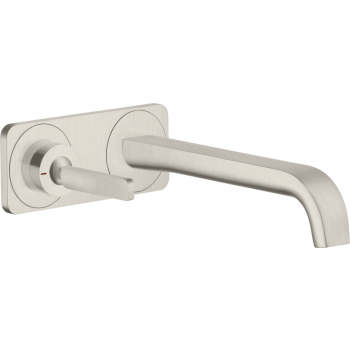 - AXOR Citterio E bateria umywalkowa z wylewką 221 mm i płytką, stal szlchetna optyczna 36114800 - 36114800 - Łazienki Szydłowski