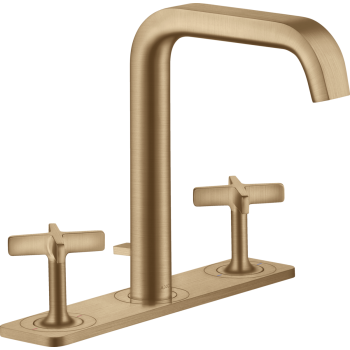 - AXOR Citterio E 3-otworowa bateria umywalkowa 170 z płytką i kompletem odpływowym z cięgłem brąz szczotkowany 36116140 - 36116140 - Łazienki Szydłowski