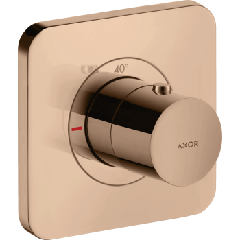 - AXOR Citterio E Bateria termostatyczna 12 x 12 cm, podtynkowa czerwony złoty polerowany 36702300 - 36702300 - Łazienki Szydłowski