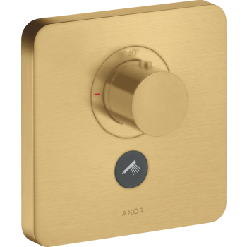 - AXOR ShowerSelect Bateria termostatyczna HighFlow do 1 odbiornika z dodatkowym wyjściem, softsquare, złoty optyczny szczotkowany 36706250 - 36706250 U - Łazienki Szydłowski