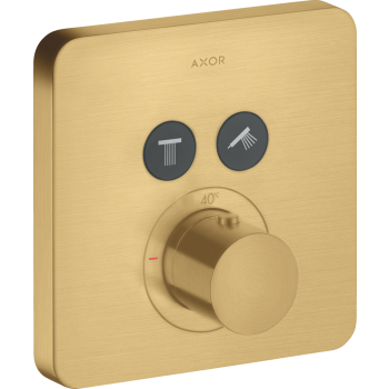 - AXOR ShowerSolutions Bateria termostatyczna do 2 odbiorników, softsquare, podtynkowa złoty optyczny szczotkowany 36707250 - 36707250 U - Łazienki Szydłowski