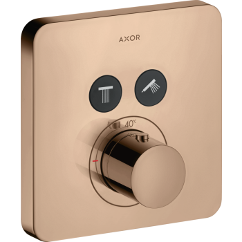 - AXOR ShowerSolutions Bateria termostatyczna do 2 odbiorników, softsquare, podtynkowa czerwony złoty polerowany 36707300 - 36707300 - Łazienki Szydłowski