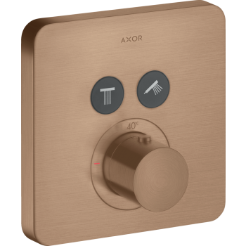  - AXOR ShowerSolutions Bateria termostatyczna do 2 odbiorników, softsquare, podtynkowa czerwone złoto szczotkowane 36707310 - 36707310 - Łazienki Szydłowski