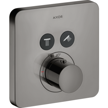  - AXOR ShowerSolutions Bateria termostatyczna do 2 odbiorników, softsquare, podtynkowa czarny chrom polerowany 36707330 - 36707330 - Łazienki Szydłowski