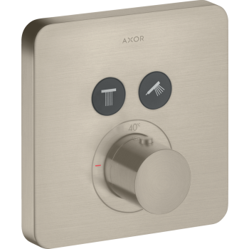  - AXOR ShowerSolutions Bateria termostatyczna do 2 odbiorników, softsquare, podtynkowa nikiel szczotkowany 36707820 - 36707820 - Łazienki Szydłowski