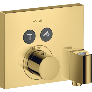  - AXOR ShowerSelect Bateria termostatyczna do 2 odbiorników ze zintegrowanym przyłączem i uchwytem, złoty optyczny polerowany 36712990 - 36712990 U - Łazienki Szydłowski