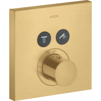 - AXOR ShowerSolutions Bateria termostatyczna do 2 odbiorników, kwadratowy, podtynkowa złoty optyczny szczotkowany 36715250 - 36715250 - Łazienki Szydłowski