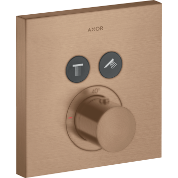  - AXOR ShowerSolutions Bateria termostatyczna do 2 odbiorników, kwadratowy, podtynkowa czerwone złoto szczotkowane 36715310 - 36715310 - Łazienki Szydłowski