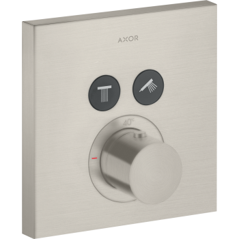 - AXOR ShowerSolutions Bateria termostatyczna do 2 odbiorników, kwadratowy, podtynkowa stal szlachetna optyczna 36715800 - 36715800 - Łazienki Szydłowski
