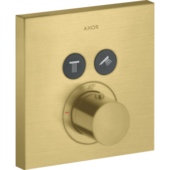  - AXOR ShowerSolutions Bateria termostatyczna do 2 odbiorników, kwadratowy, podtynkowa mosiądz szczotkowany 36715950 - 36715950 U - Łazienki Szydłowski