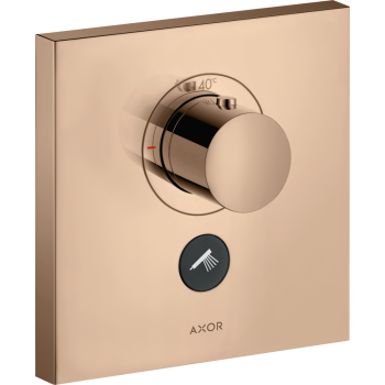  - AXOR ShowerSelect Bateria termostatyczna HighFlow do 1 odbiornika z dodatkowym wyjściem, kwadratowa, podtynkowa Czerwony Złoty Polerowany 36716300 - 36716300 - Łazienki Szydłowski