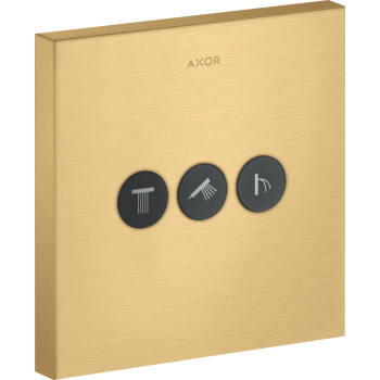 - AXOR ShowerSelect Zawór odcinający do 3 odbiorników, kwadratowy, podtynkowy złoty optyczny szczotkowany 36717250 - 36717250 - Łazienki Szydłowski