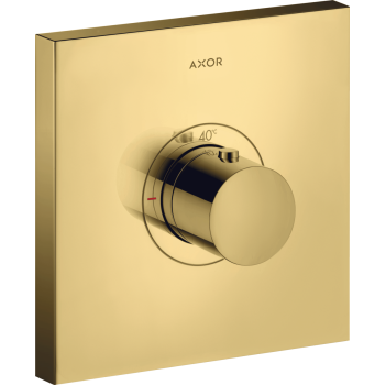  - AXOR ShowerSelect Bateria termostatyczna HighFlow, kwadratowa, podtynkowa złoty optyczny polerowany 36718990 - 36718990 U - Łazienki Szydłowski