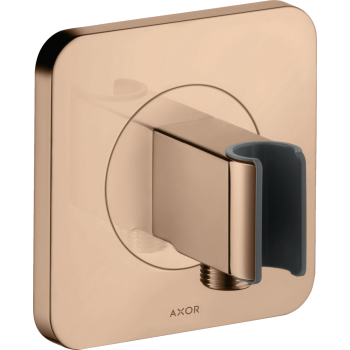 - AXOR Citterio E Przyłącze węża prysznicowego 12 x 12 cm z uchwytem, softsquare czerwony złoty polerowany 36724300 - 36724300 - Łazienki Szydłowski