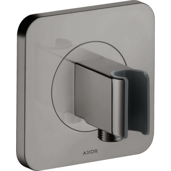 - AXOR Citterio E Przyłącze węża prysznicowego 12 x 12 cm z uchwytem, softsquare czarny chrom polerowany 36724330 - 36724330 - Łazienki Szydłowski