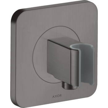  - AXOR Citterio E Przyłącze węża prysznicowego 12 x 12 cm z uchwytem, softsquare czarny chrom szczotkowany 36724340 - 36724340 - Łazienki Szydłowski