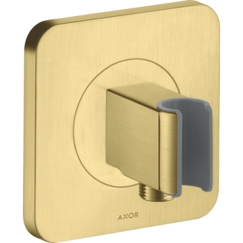 - AXOR Citterio E Przyłącze węża prysznicowego 12 x 12 cm z uchwytem, softsquare mosiądz szczotkowany 36724950 - 36724950 - Łazienki Szydłowski