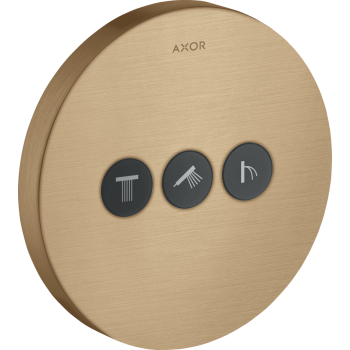 - AXOR ShowerSelect Zawór odcinający do 3 odbiorników, okrągły, podtynkowy brąz szczotkowany 36727140 - 36727140 U - Łazienki Szydłowski