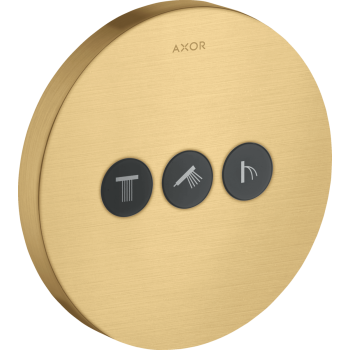 - AXOR ShowerSelect Zawór odcinający do 3 odbiorników, okrągły, podtynkowy złoty optyczny szczotkowany 36727250 - 36727250 - Łazienki Szydłowski