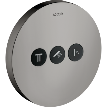 - AXOR ShowerSelect Zawór odcinający do 3 odbiorników, okrągły, podtynkowy czarny chrom polerowany 36727330 - 36727330 - Łazienki Szydłowski