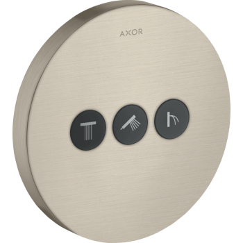 - AXOR ShowerSelect Zawór odcinający do 3 odbiorników, okrągły, podtynkowy nikiel szczotkowany 36727820 - 36727820 - Łazienki Szydłowski