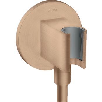- AXOR ShowerSolutions Przyłącze węża prysznicowego z uchwytem, okrągłe czerwone złoto szczotkowane 36733310 - 36733310 - Łazienki Szydłowski
