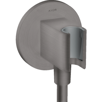 - AXOR ShowerSolutions Przyłącze węża prysznicowego z uchwytem, okrągłe czarny chrom szczotkowany 36733340 - 36733340 - Łazienki Szydłowski