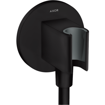 - AXOR ShowerSolutions Przyłącze węża prysznicowego z uchwytem, okrągłe czarny mat 36733670 - 36733670 - Łazienki Szydłowski
