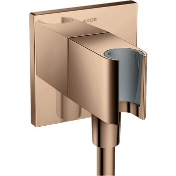 - AXOR ShowerSolutions Przyłącze węża prysznicowego z uchwytem, kwadratowe czerwone złoto polerowane 36734300 - 36734300 - Łazienki Szydłowski