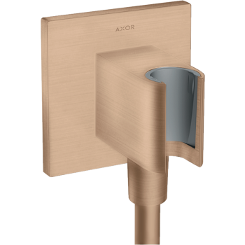 - AXOR ShowerSolutions Przyłącze węża prysznicowego z uchwytem, kwadratowe czerwone złoto szczotkowane 36734310 - 36734310 - Łazienki Szydłowski