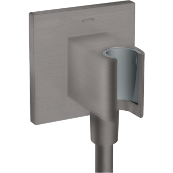 - AXOR ShowerSolutions Przyłącze węża prysznicowego z uchwytem, kwadratowe czarny chrom szczotkowany 36734340 - 36734340 - Łazienki Szydłowski