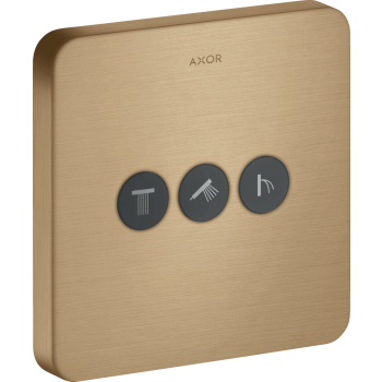 - AXOR ShowerSelect Zawór odcinający do 3 odbiorników, softsquare, podtynkowy brąz szczotkowany 36773140 - 36773140 U - Łazienki Szydłowski